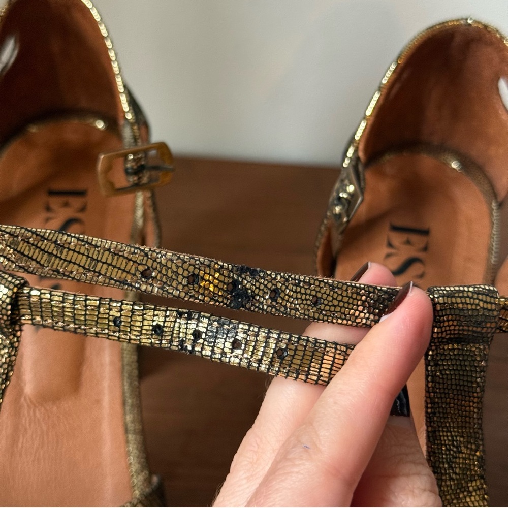 Esska Valerie Gold Heel Strappy Sandal - 39 - Picture 10 of 10